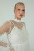 NEEDLEWORK DETAILED DRESS WITH A LAYERED SKIRT - Barrus London
